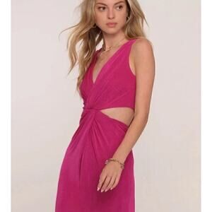 NEW Heartloom Pardo Cut Out Midi Dress Women's Pink Size Small